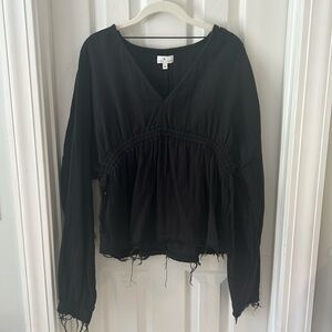 True craft black long sleeve top L